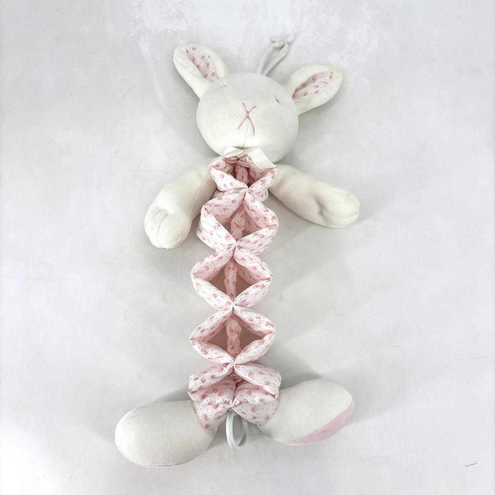 Vintage Carters Prestige Bunny Pink Plush Musical Pull Toy Brahms' Lullaby WORKS - Picture 3 of 14
